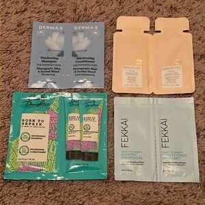 🌟5/$25 Sale🌟Haircare Sample Lot DERMA•E FEKKAI Kristin Ess Shampoo Conditioner